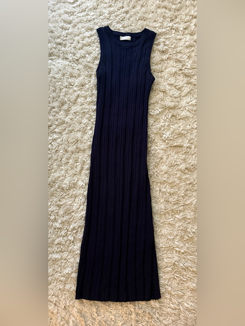 By Together Navy Ribbed Sleeveless Maxi Dress